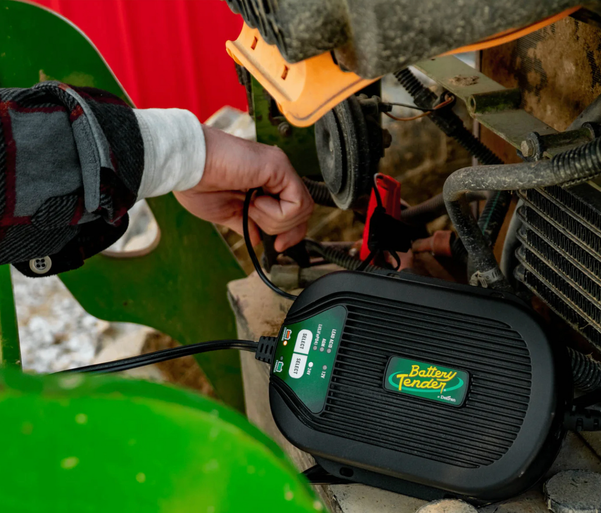 Battery Tender® 24V battery charger connected to a dual-battery system in a marine or RV setup
