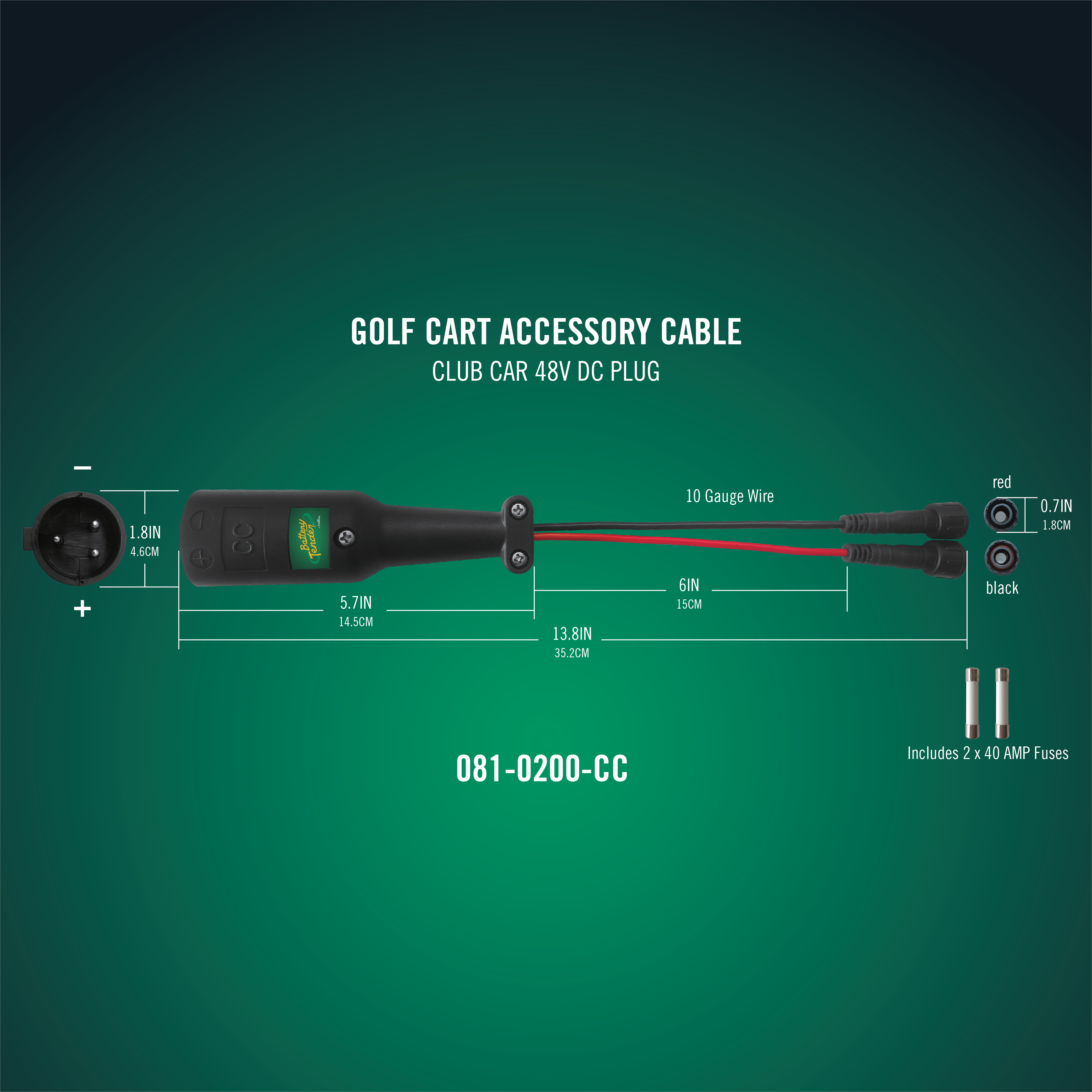 PowerPlus 48V DC Plug - Club Car DS Precedent - Battery Tender®