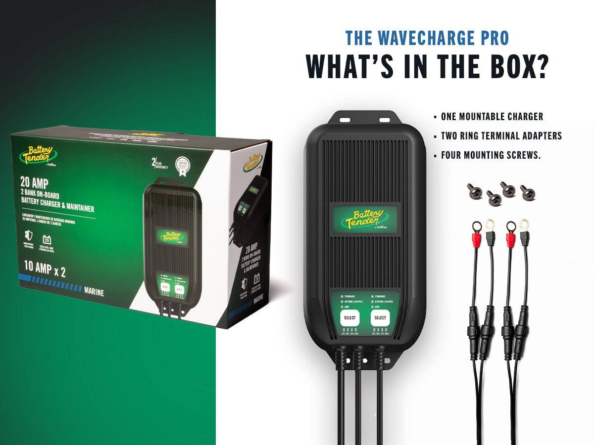 WaveCharge Pro 2-Bank 12V, 20 AMP Battery Charger - Battery Tender®