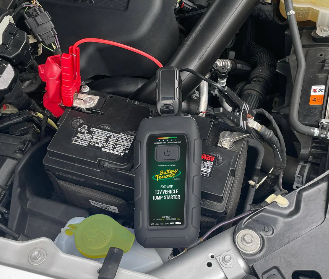 Battery Tender 2000 AMP Jump Starter Within a Car
