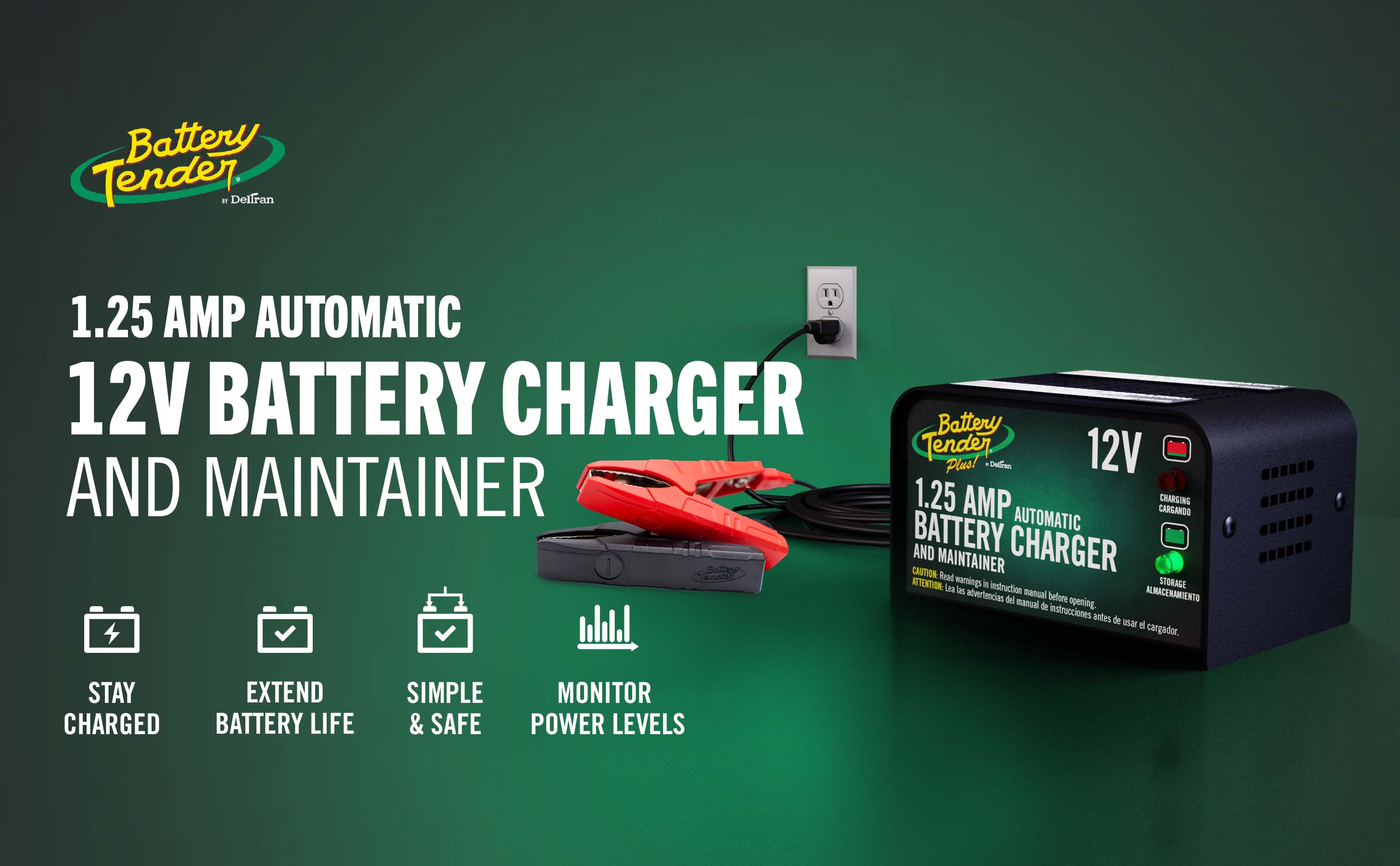Battery Tender Plus 1.25 AMP 12V Battery Charger and Maintainer - Battery Tender®