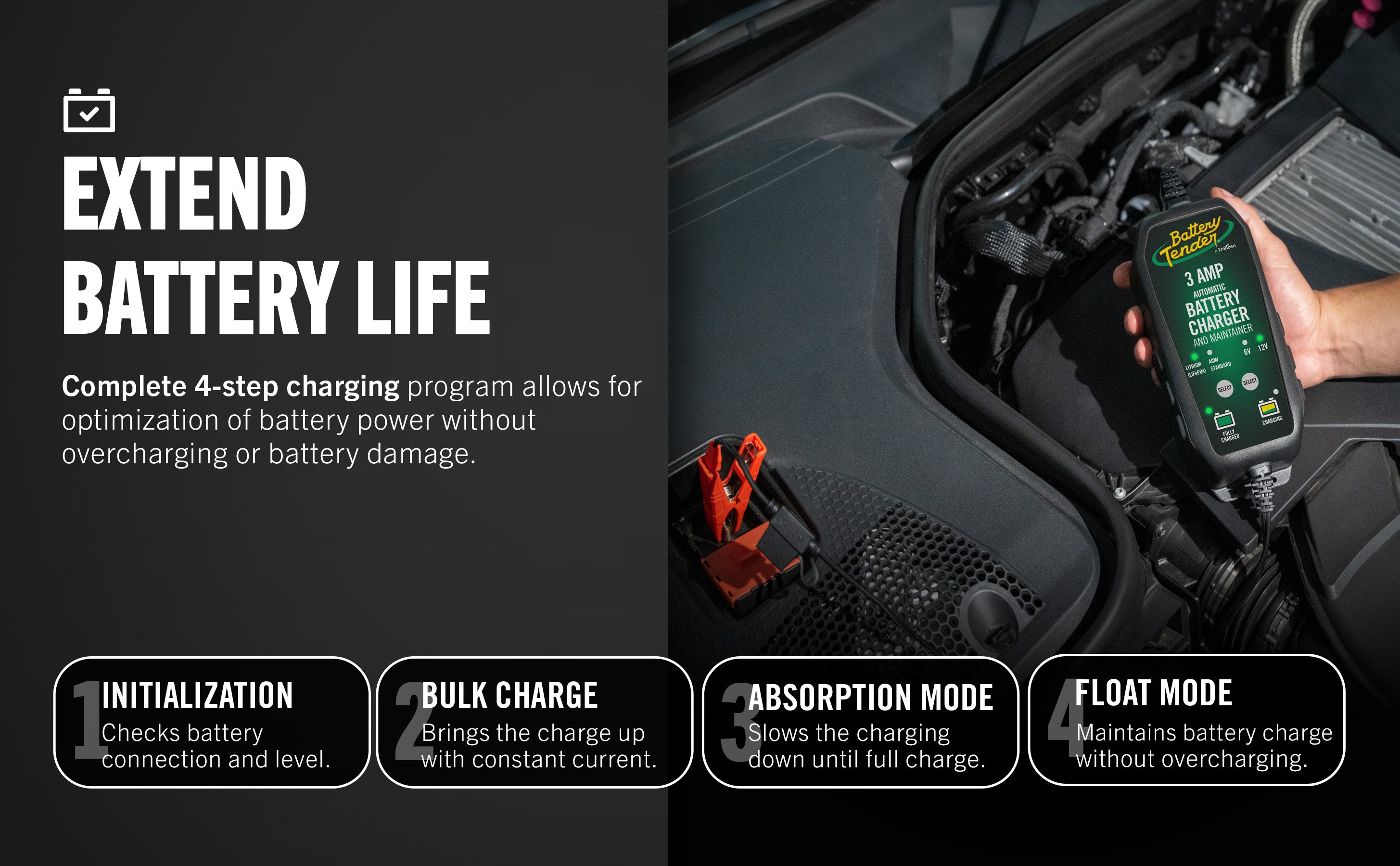 PowerTender® 3 Amp 12V/6V Battery Charger and Maintainer