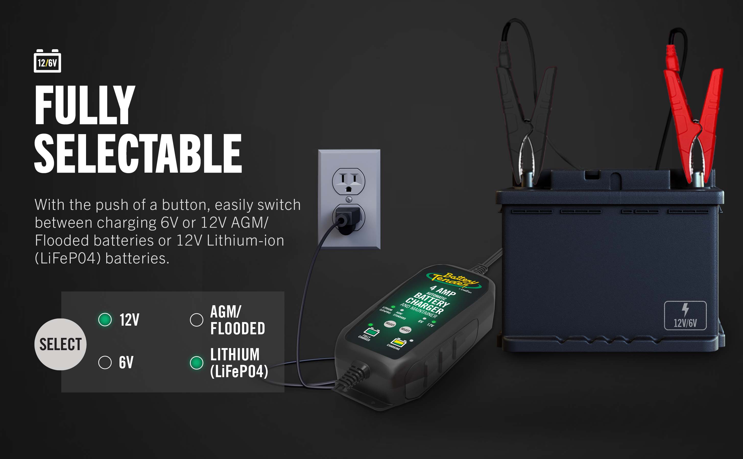 PowerTender® 4 Amp 12V/6V Battery Charger and Maintainer - Battery Tender®