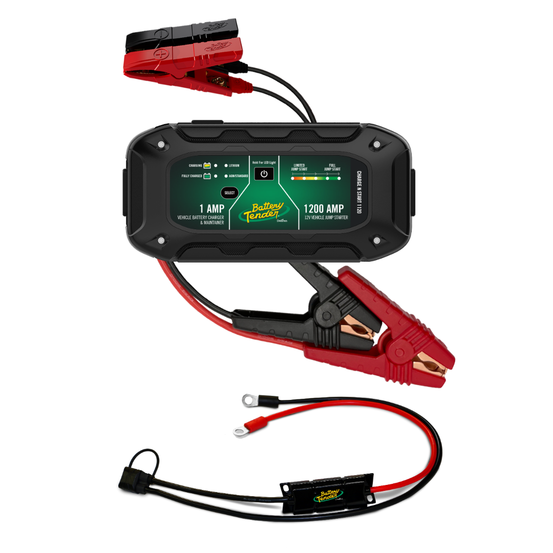 Motorcycle and Powersports Charge N Start 1120 Bundle (1 AMP Charging & 1200 AMP Jump Starting)