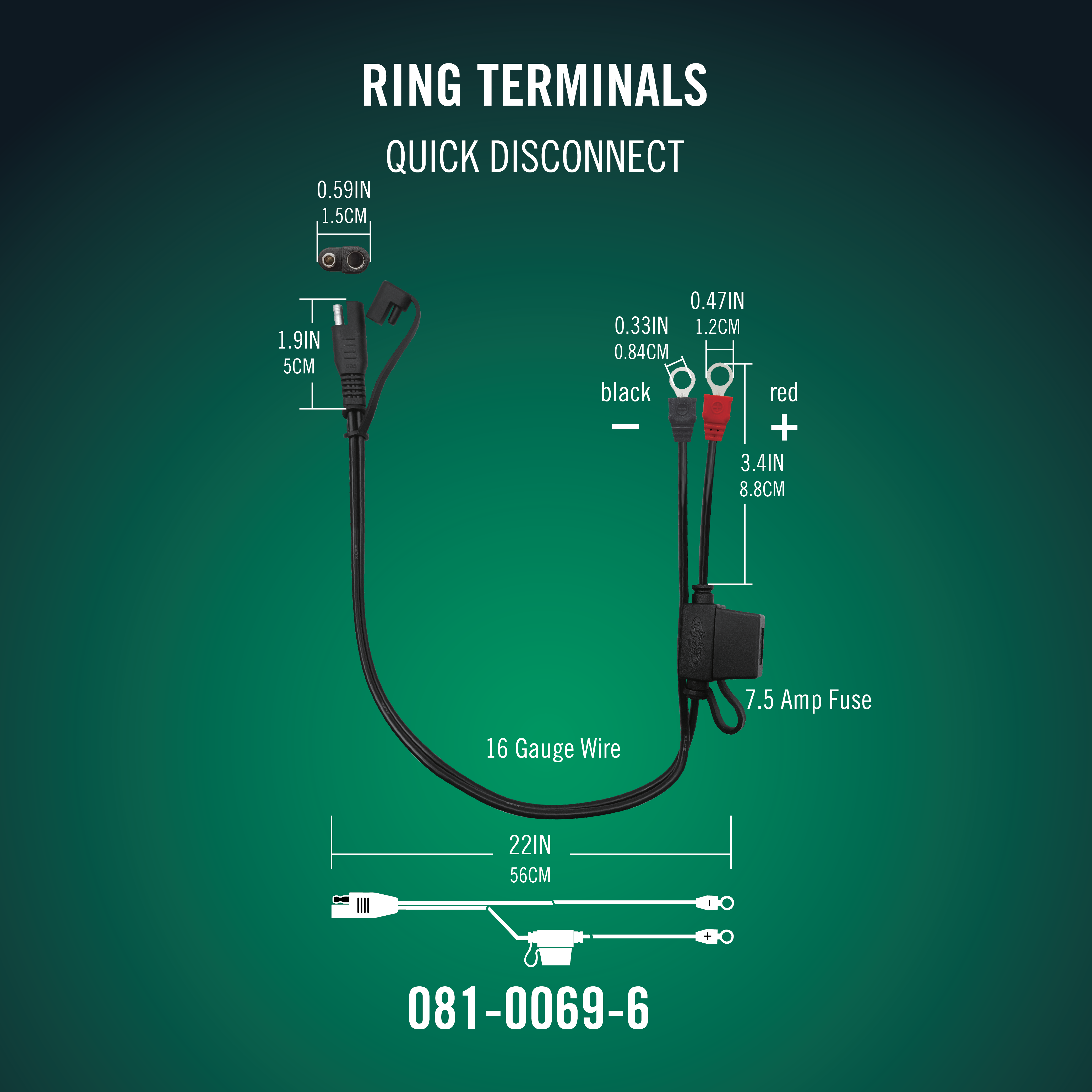 Ring Terminal Harness with Quick Disconnect - Battery Tender®