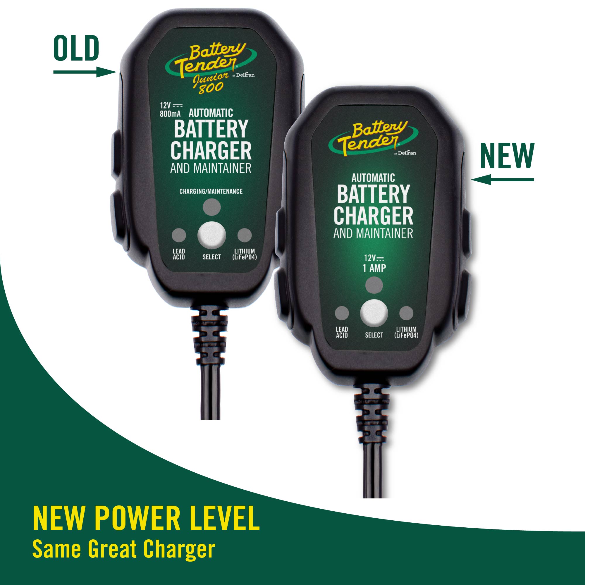 Battery Tender Junior 1 AMP 12V Selectable Chemistry Battery Charger and Maintainer