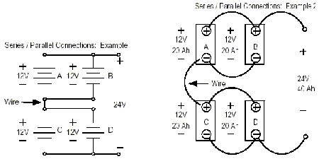 Figure 5: Batteries Connected in Series / Parallel: Example 2